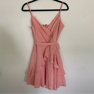 Francesca’s Pale Pink Ruffle Mini Dress